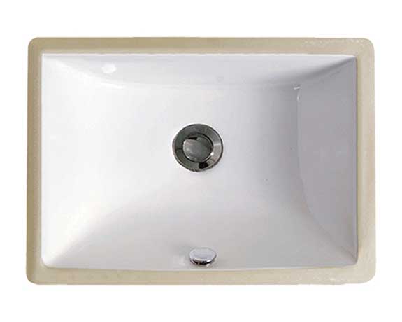 DK-1813 White Porcelain Undermount Rectangle Lavatory Sink