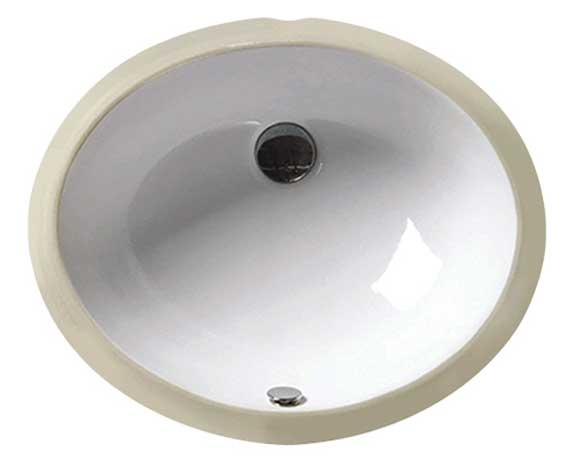 DK-1512 White Porcelain Undermount Oval Lavatory Sink